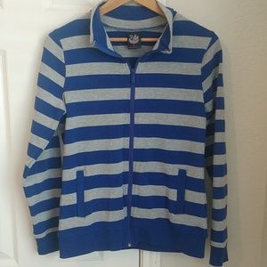 Gloria Vanderbilt Purple and Grey Striped Pullover